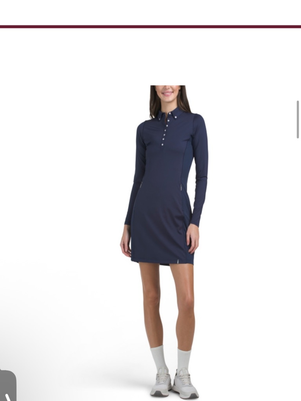 NWT KJUS UPF 50 Scotscraig Long Sleeve Navy Long-Sleeve Polo Dress 38